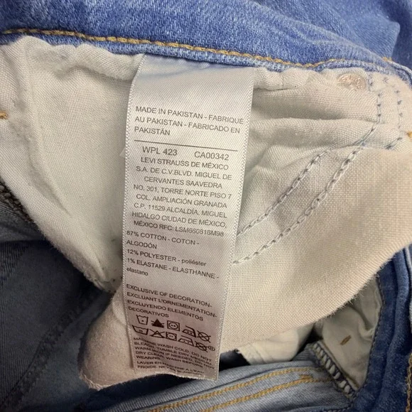 Signature by Levi Strauss Heritage High Rise Straight Distressed Jeans Blue 10 - Picture 6 of 11